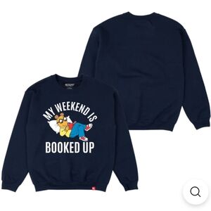 Arthur - Navy Graphic Sweatshirt - My Weekend is Booked Up